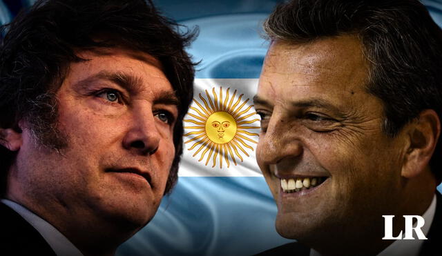 Javier Milei y Sergio Massa, los candidatos de quienes saldrá el presidente de Argentina para los próximos 4 años. Foto: composición LR/referencial