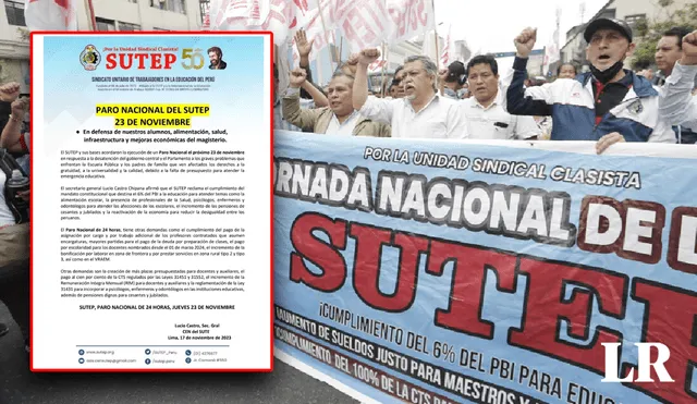 Sutep advirtió que podría darse una huelga indefinida si no hay respuesta del Ejecutivo. Foto: composición Fabrizio Oviedo/La República