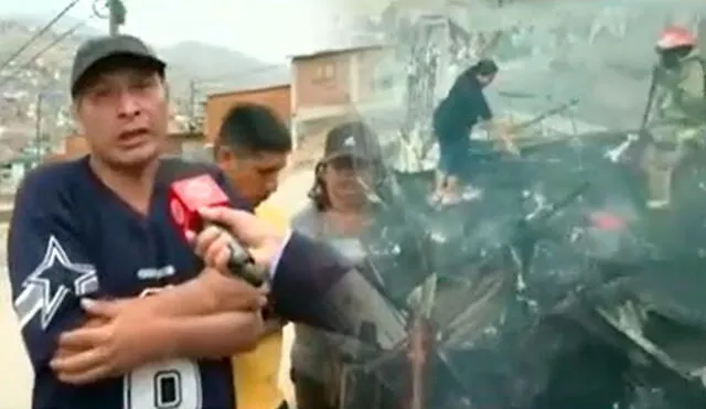 El incendio ocurrió en el asentamiento humano Santa Rosa de Santamaría. Foto: composición LR/América TV