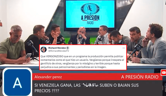 Usuarios venezolanos y peruanos también mostraron su indignación ante los comentarios vertidos en el programa. Foto: composición LR/ Richard Mendez/ captura de A presión/X