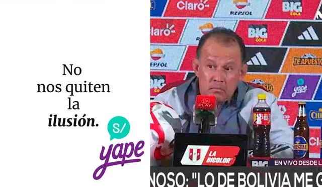 El estratega nacional se refirió a la publicidad que se viralizó en las redes sociales. Foto: captura/Movisar Deportes/Yape