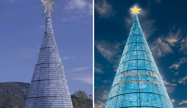 El tamaño de este árbol de navidad es más de 3 veces superior a su predecesor. Foto: composiciónLR/Centro Chía