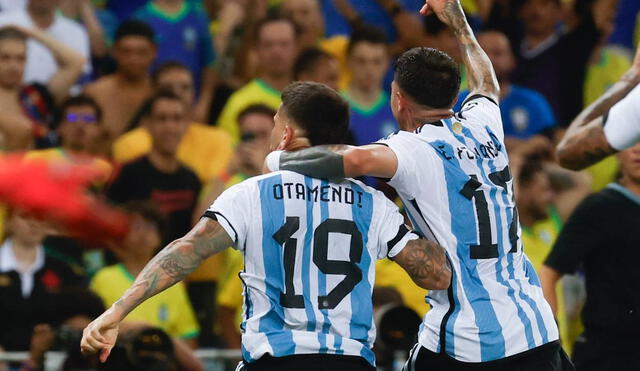 La selección argentina hizo historia al vencer a Brasil por primera vez en tierras cariocas por eliminatorias. Foto: EFE