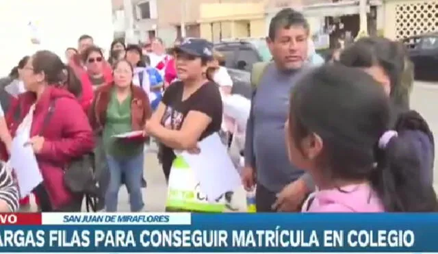 Padres exigen que se respete el orden de llegada. Foto: captura de pantalla/Canal N