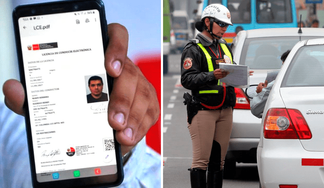 La licencia de conducir electrónica tiene la misma validez que la física al momento de una intervención policial. Foto: composición LR/Andina