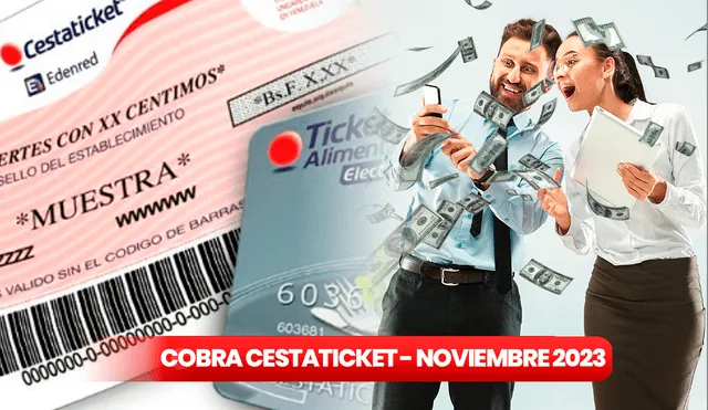 Revisa el nuevo monto de Cestaticket para noviembre. Foto: composición LR/Freepik/Desde La Plaza/PNG EGG