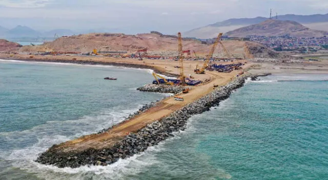 Megapuerto de Chancay viene construyéndose a paso acelerado. Foto: Andina