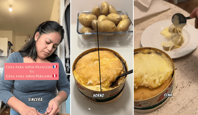 Peruana muestra las diferencias entre una cena peruana y francesa, y se vuelve viral en TikTok. Foto: composición LR/TikTok