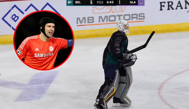 Petr Cech se retiró del fútbol profesional en 2019 y ahora brilla en el hockey sobre hielo. Foto: captura/EIHL