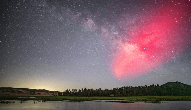 La astrofotógrafa Kamala Venkatesh captó este destello en California poco después de un lanzamiento de SpaceX. Foto: Kamala Venkatesh/Earth Sky