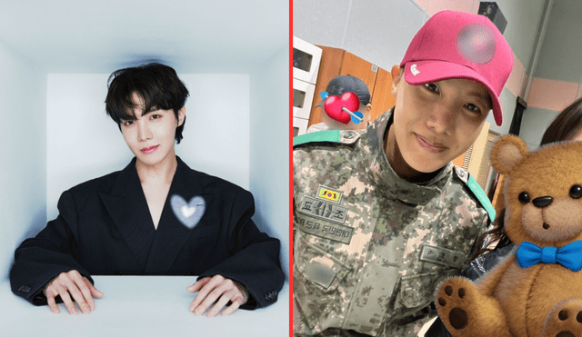 J-Hope fue el segundo miembrio de BTS en acudir al servicio militar obligatorio en Corea. Foto: composición LR/BTS Oficial/@LUVjungkook en 'X'