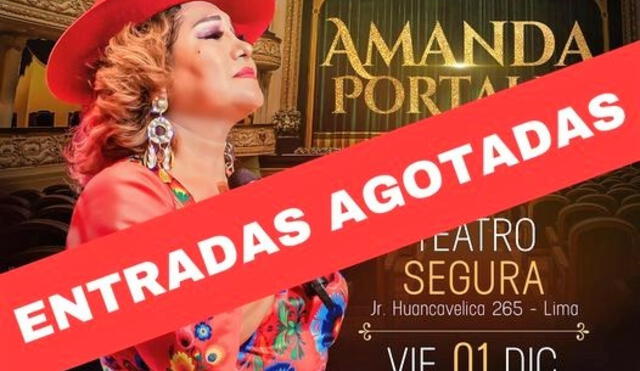 Amanda Portales, logra lleno total para su concierto del viernes 1 de diciembre 2023 en el Teatro Segura. Foto: Difusión.