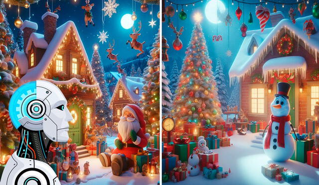 Mientras más detalles incluyas en tu postal navideña, mejores resultados tendrás. Foto: Bing Image Creator/La República