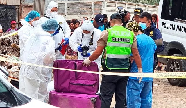 El cadáver ha sido hallado dentro de una maleta rosada. Foto y video: Rosa Quincho- LR