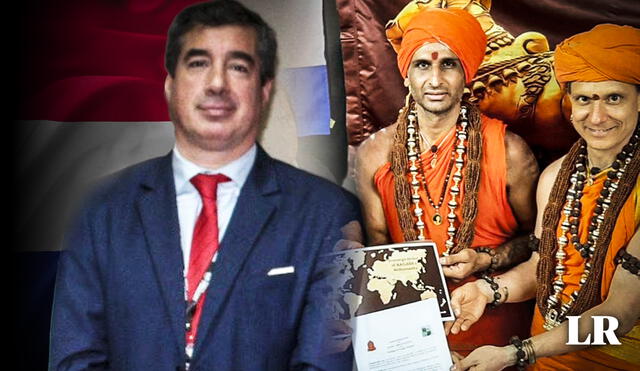 Arnaldo Chamorro, jefe de gabinete del Ministerio de Agricultura y Ganadería de Paraguay, fue destituido de su cargo tras firmar supuestos convenios con Kailasa. Foto: composición LR/Pixibay/@srinithyananda/Instagram