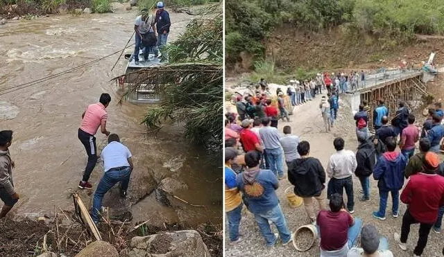 Camioneta quedó en medio del agua. Foto: Composición LR/Cajamarca Reporteros. Video