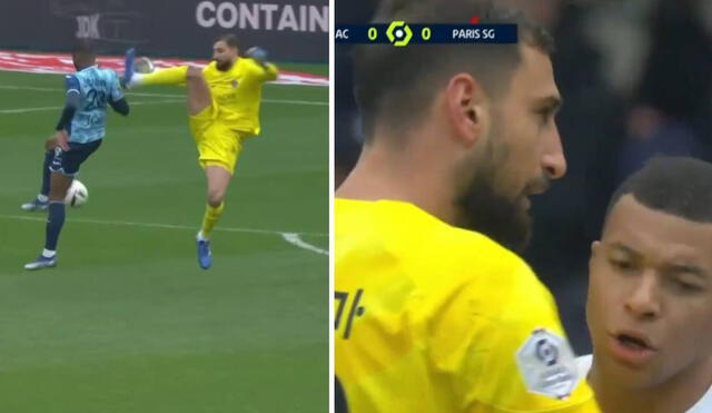 Gianluigi Donnarumma dejó a los parisinos con 10 hombres en el inicio de partido. Foto: captura/ESPN