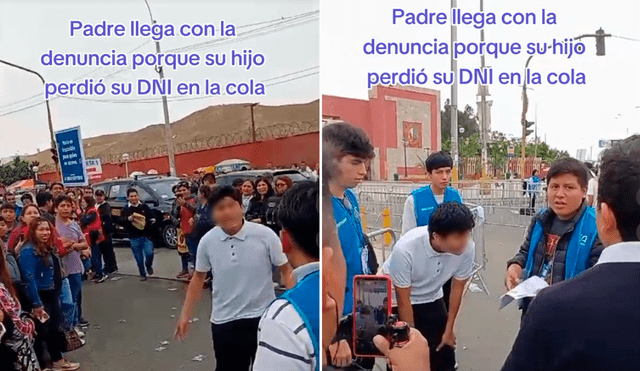 Las imágenes del padre y el hijo corriendo para llegar a la universidad conmovieron en redes sociales. Foto: composición LR/TikTok/@academiasdecana