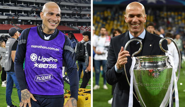 Paolo Guerrero lució un look muy similar al del exjugador Zinedine Zidane. Foto: composición de LR/LDU/EFE