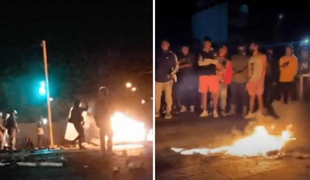 Manifestantes trataron de tomar la carretera en horas de la noche. Foto: Captura América Noticias