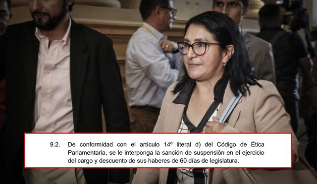 Katy Ugarte y la propuesta de sanción en Ética. (Foto: Carlos Contreras - La República)
