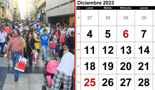 El primer feriado del 2024 será el 1 de enero. Foto: composición LR/Calendarpedia
