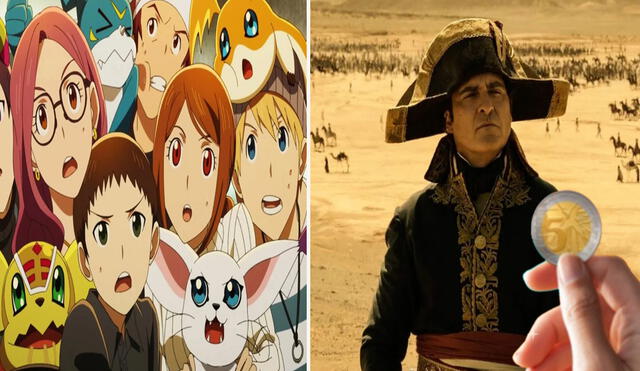 'Digimon Adventure 02' y 'Napoleón' son dos de las películas con gran aceptación para los peruanos. Foto: composición LR/Sony Pictures