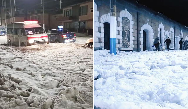 Clip sobre granizada en Puno sorprendió a usuarios de TikTok. Foto: composición LR/TikTok