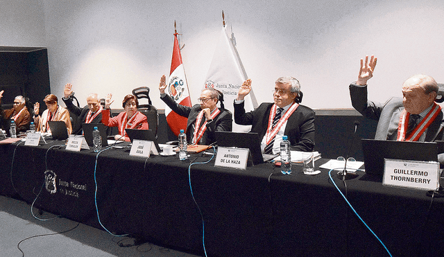 En la mira. Los magistrados de la Junta Nacional de Justicia continúan siendo blanco de ataques de los legisladores defensores de la suspendida fiscal de la Nación, Patricia Benavides. Foto: difusión