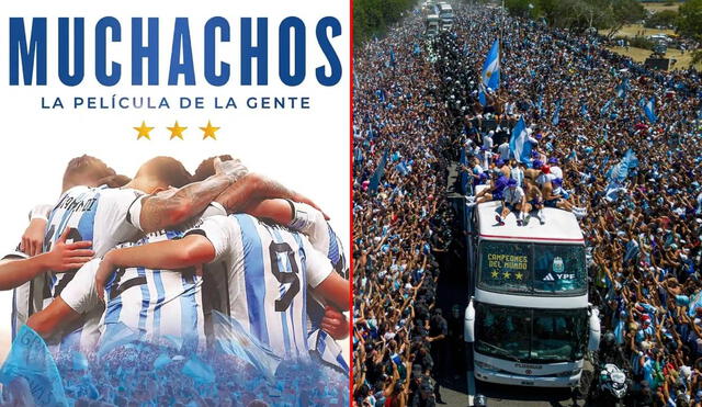 'Muchachos, la película de la gente' cuenta la hazaña en la Copa del Mundo de la selección argentina desde la mirada de los hinchas. Foto: composición LR/Star Distribution/AFP