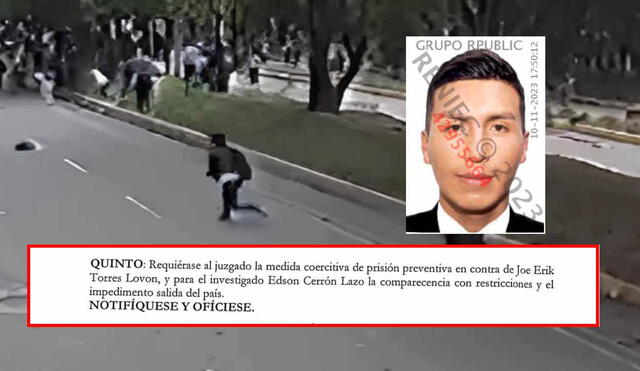 Requerimiento de prisión preventiva contra policía Joe Erik Torres Lovón. (Foto composición: La República)