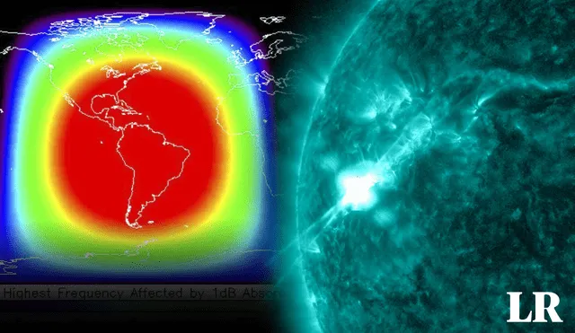 El Sol emitió una potente llamarada solar directamente a Sudamérica el pasado 14 de diciembre. Foto: composición de Fabrizio Oviedo / La República