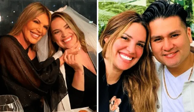 Jessica Newton se emocionó cuando vio a su hija probarse su vestido de novia por primera vez. Foto: composición LR/Instagram/Cassandra Sánchez