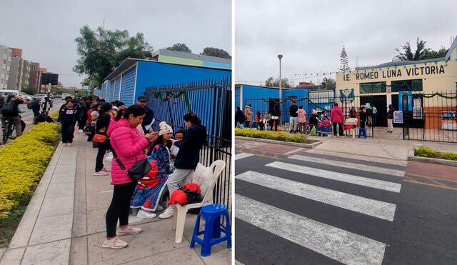 Vecinos de San Borja se amanecieron en los exteriores de un colegio para conseguir una matrícula. Foto: composición La República/Bella Alvites