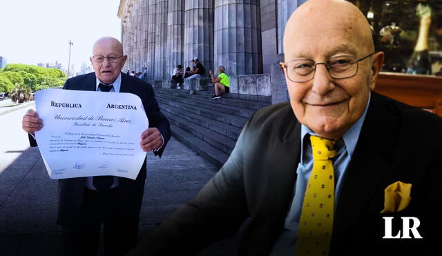 Julio Schenone retomó la carrera de derecho en la UBA a la edad de 76 años. Foto: lado.mx/composición LR