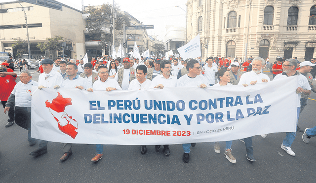 Unidos. Marcha recorrió las calles del centro de Lima y terminó frente al Palacio de Justicia. Foto: difusión