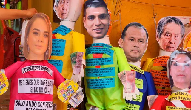 Personajes políticos, del espectáculo y fútbol nacional le dan vida a las piñatas de fin de año. Foto: Bella Alvites/La República