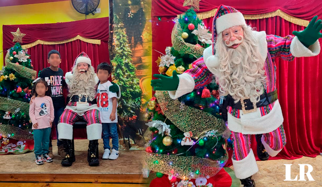 Las imágenes llenaron de emoción a los usuarios al ver al Papá Noel usando un traje con motivos peruanos. Foto: composición LR/Miguel Calderón