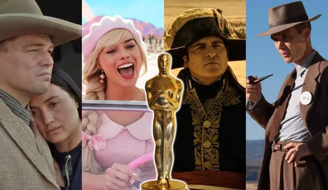 ‘Killers of the Flower Moon’, ‘Barbie’, ‘Napoleón’ y ‘Oppenheimer’ son algunos de los favoritos a ganar el Premio Óscar 2024. Foto: composición LR/Apple TV+/Warner Bros. Pictures/Universal Pictures