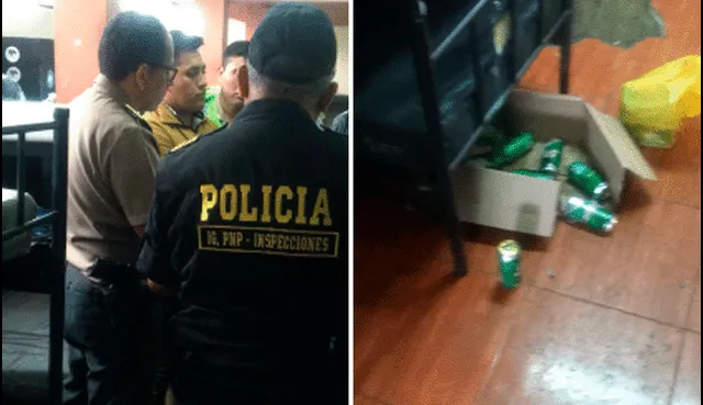 Prueba. Parte de las latas de cerveza halladas en el suelo. Foto: composición La República