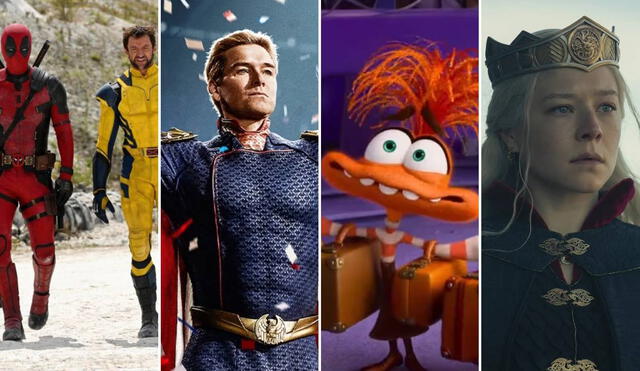 'Deadpool 3', 'The Boys' temporada 4, 'Intensamente 2' y 'La casa del dragón' son algunas de las producciones que se estrenan en 2024. Foto: composición LR/Instagram Deadpool/Prime Video/Disney/HBO