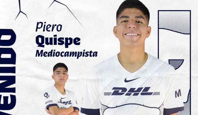 Piero Quispe llegó a Pumas UNAM, proveniente de Universitario de Deportes. Foto: Pumas