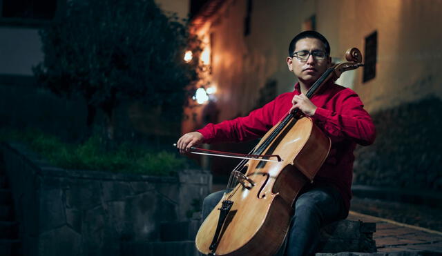 Néstor Huamán Chávez, concertista cusqueño de violoncello. Foto: Difusión.