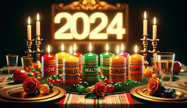 Prender una vela de un color específico puede diferenciar el inicio del Año Nuevo 2024. Foto: DALL·E