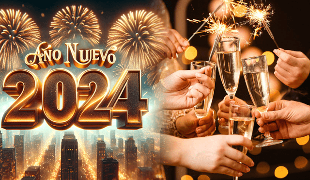 El Año Nuevo 2024 es una festividad que se celebra a la medianoche del 1 de enero. Foto: composición LR/DALL·E/difusión