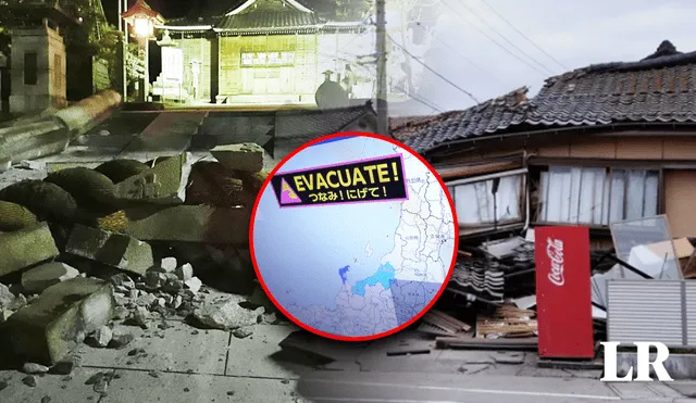 El fuerte terremoto en Japón ha dejado graves daños en carreteras y casas. Autoridades ya monitorean la zona. Foto: composición de Fabrizio Oviedo LR/EFE - Video: La Vanguardia/YouTube