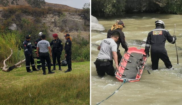 Policía de Rescate ingresó al río Chili. Foto: Leonela Aquino/ La República