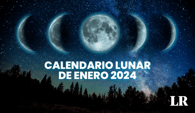 Así será el calendario lunar de enero del 2024. Foto: composición de Jazmín Ceras / La República