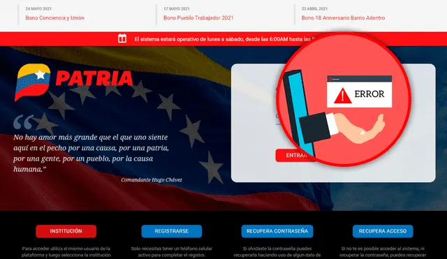 El Sistema Patria funciona desde el 2017 en Venezuela. Foto: composición LR/Patria/Definición.de