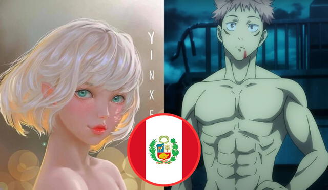 Yinxelh, el artista peruano que dibuja el anime 'Jujutsu Kaisen'. Foto: composición LR / YouTube